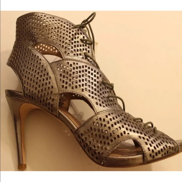 NWOT JOIE Women Gladiator Sexy Leather Shoes Metallic Bronze Sz 9.5 Stiletto - Picture 2 of 12
